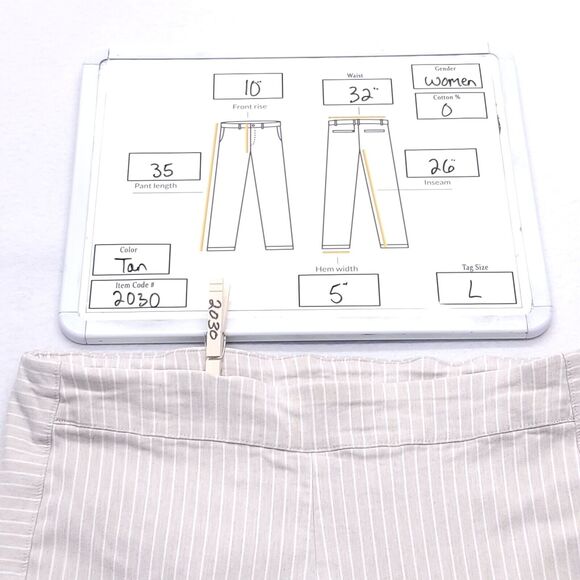 Calvin Klein Button Casual Light Wash Pants Womens Size Large L Beige - Picture 8 of 8